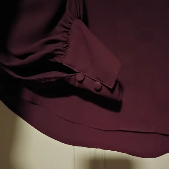 Express Women's Burgundy Blouse - Picture 2 of 8